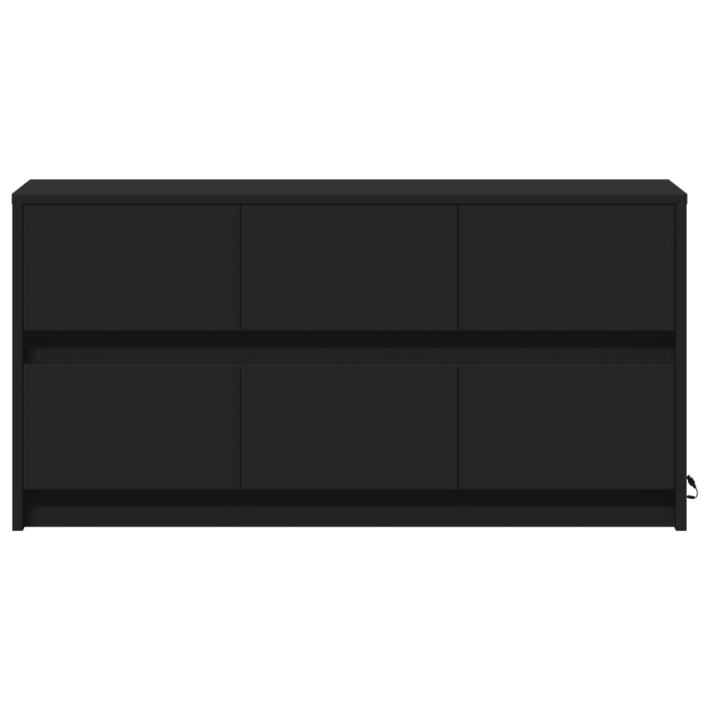 vidaXL Dulap TV cu LED, negru, 100x34x50 cm, lemn prelucrat