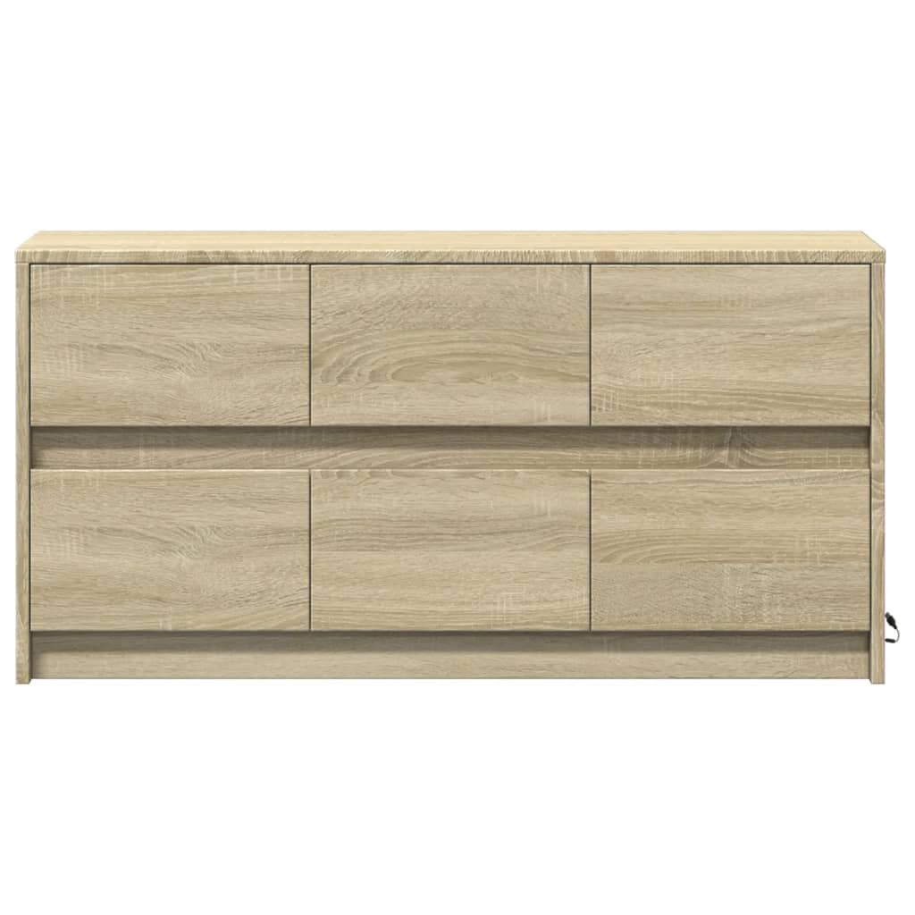 vidaXL Dulap TV cu LED, stejar sonoma, 100x34x50 cm, lemn prelucrat