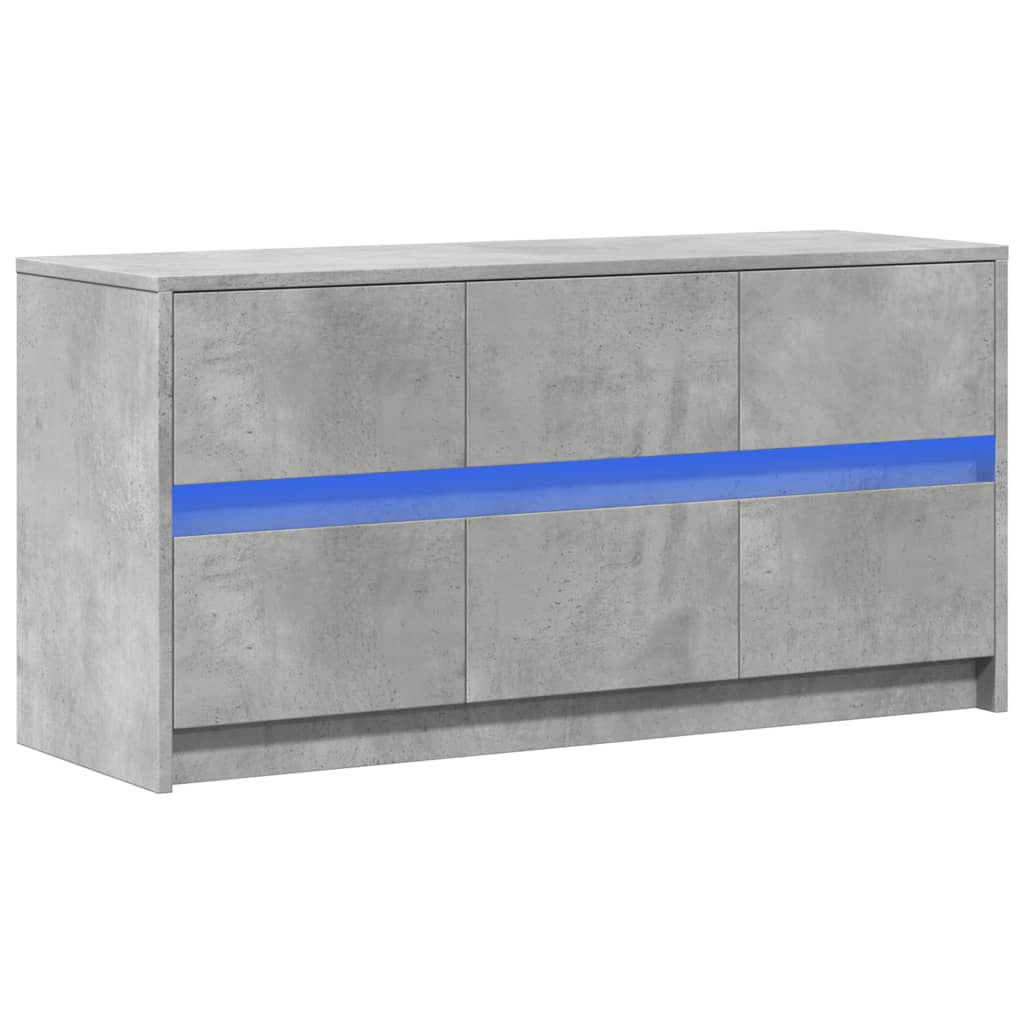 vidaXL Dulap TV cu LED, gri beton, 100x34x50 cm, lemn prelucrat