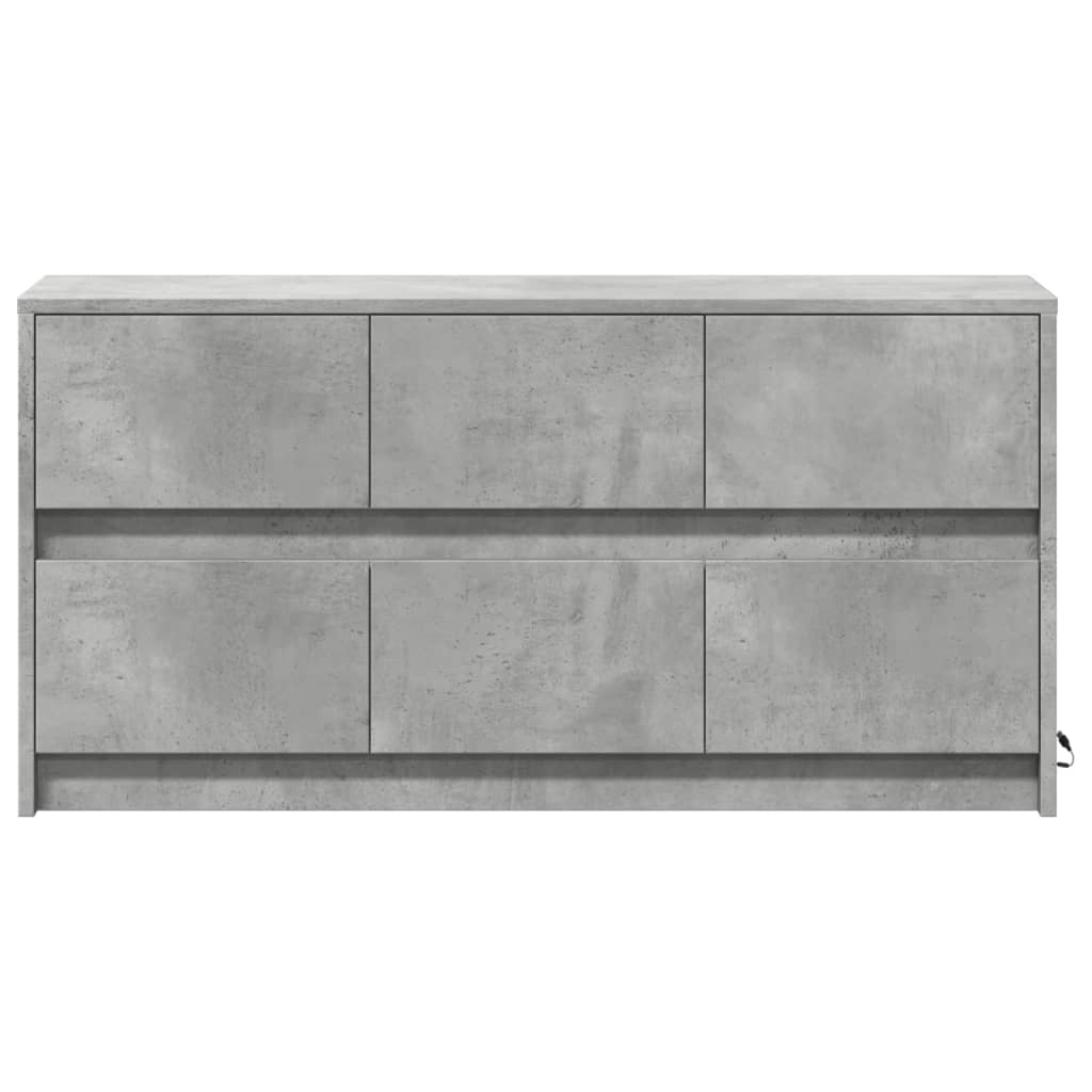 vidaXL Dulap TV cu LED, gri beton, 100x34x50 cm, lemn prelucrat