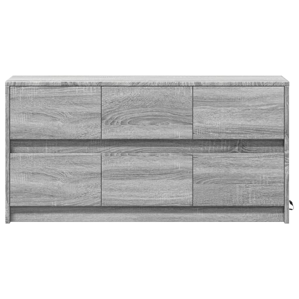 vidaXL Dulap TV cu LED, gri sonoma, 100x34x50 cm, lemn prelucrat