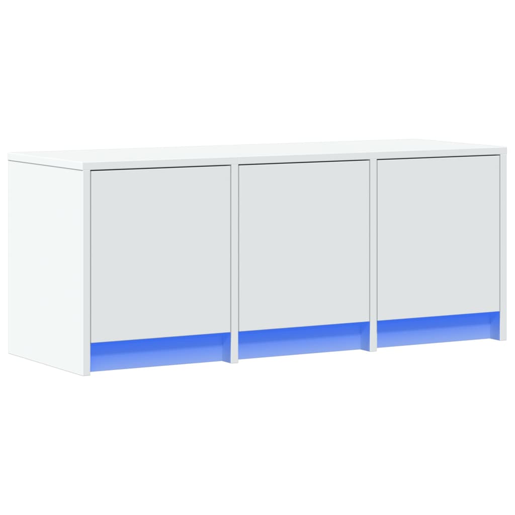 vidaXL Dulap TV cu LED, alb, 97x34x40 cm, lemn prelucrat