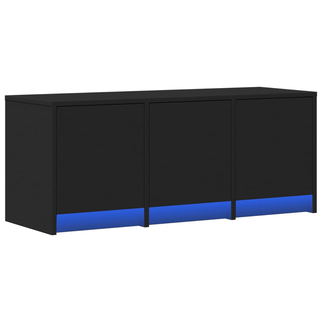 vidaXL Dulap TV cu LED, negru, 97x34x40 cm, lemn prelucrat