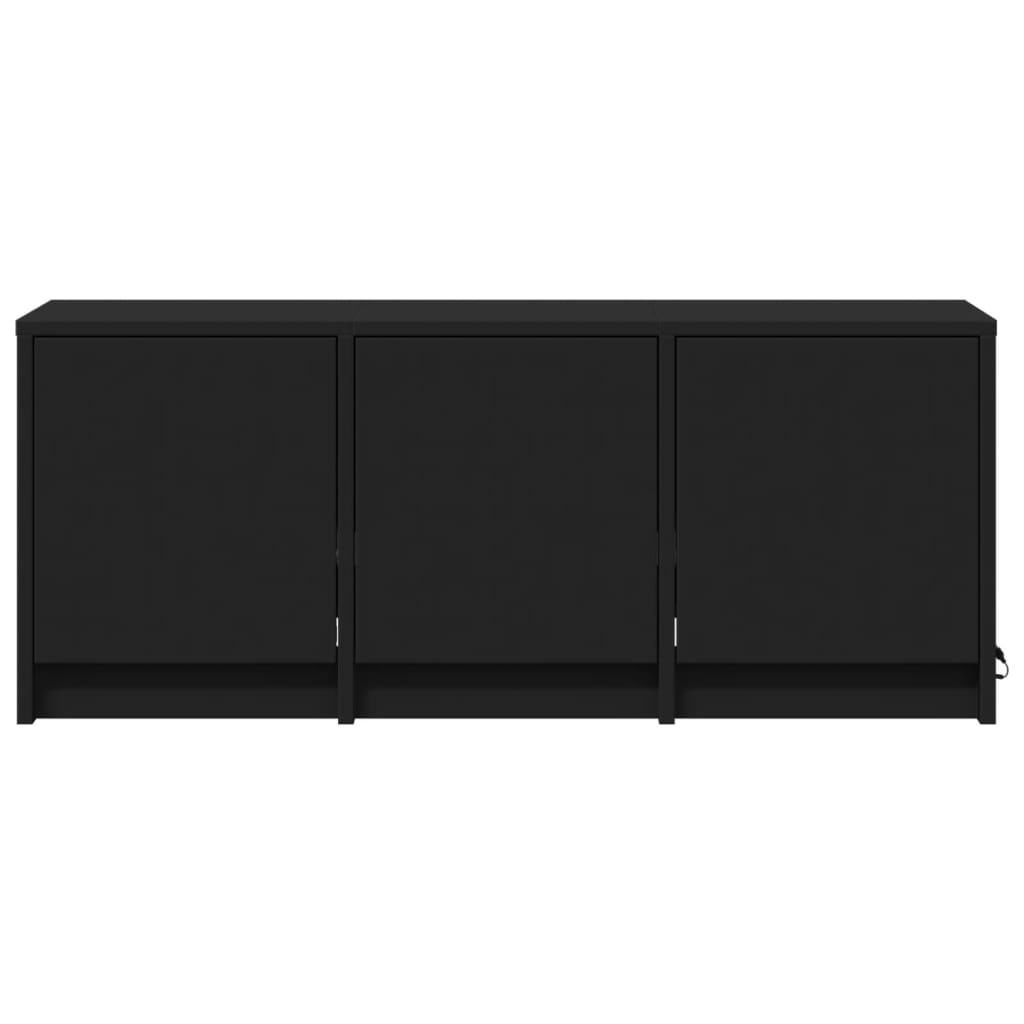 vidaXL Dulap TV cu LED, negru, 97x34x40 cm, lemn prelucrat