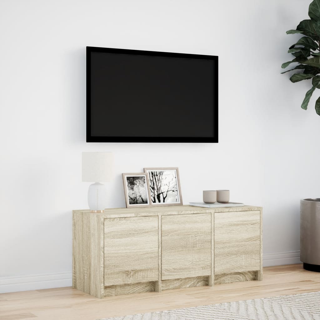 vidaXL Dulap TV cu LED, stejar sonoma, 97x34x40 cm, lemn prelucrat vidaXL Dulap TV cu LED, stejar sonoma, 97x34x40 cm, lemn prelucrat