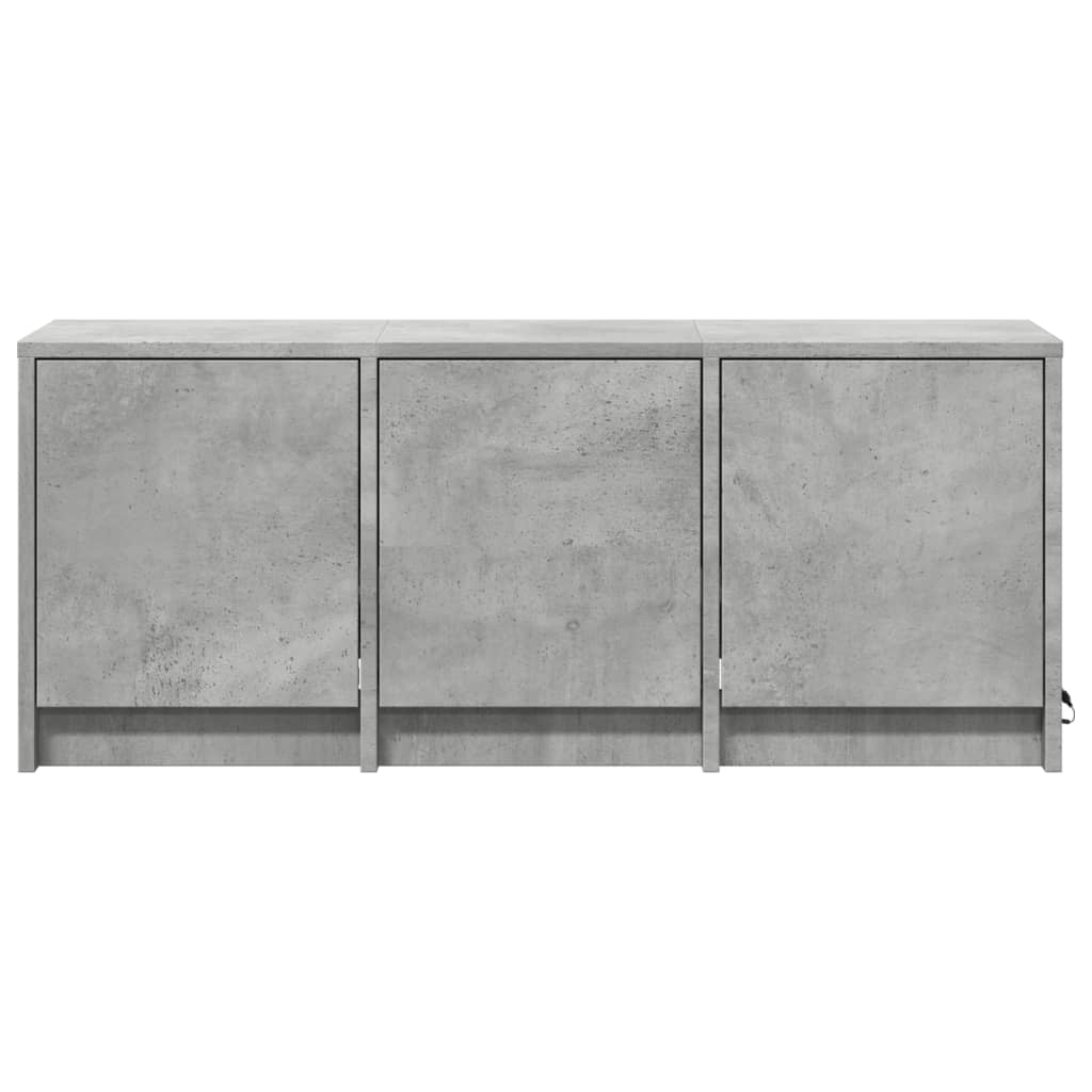 vidaXL Dulap TV cu LED, gri beton, 97x34x40 cm, lemn prelucrat