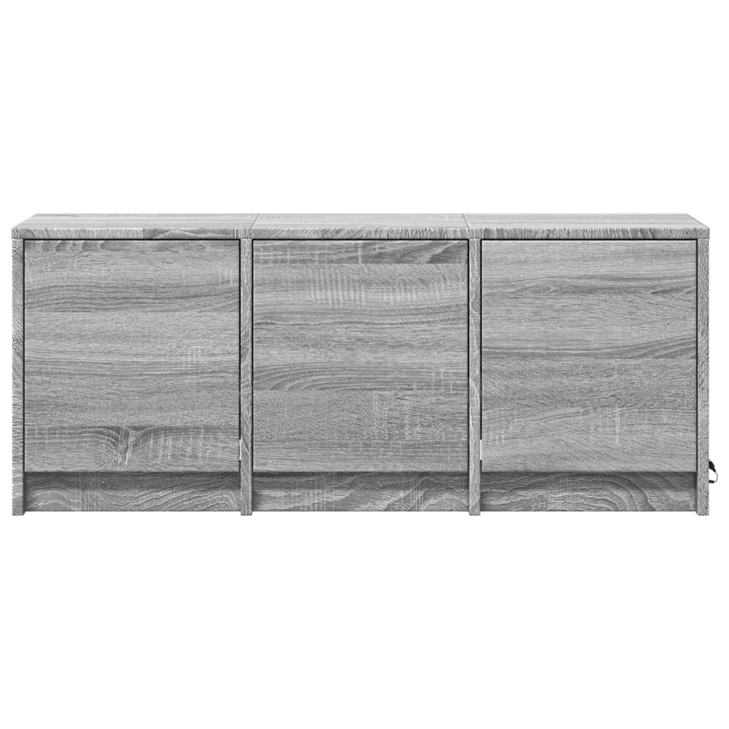 vidaXL Dulap TV cu LED, gri sonoma, 97x34x40 cm, lemn prelucrat