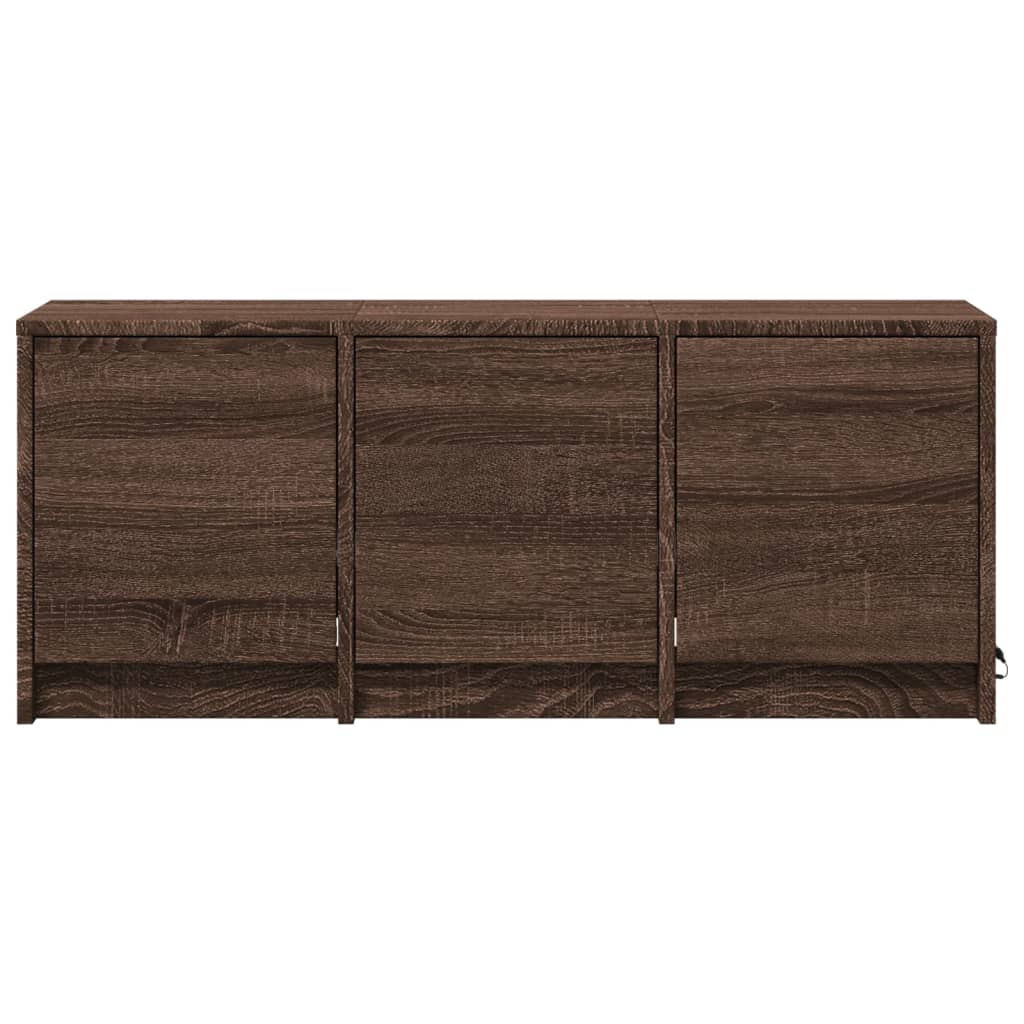vidaXL Dulap TV cu LED, stejar maro, 97x34x40 cm, lemn prelucrat