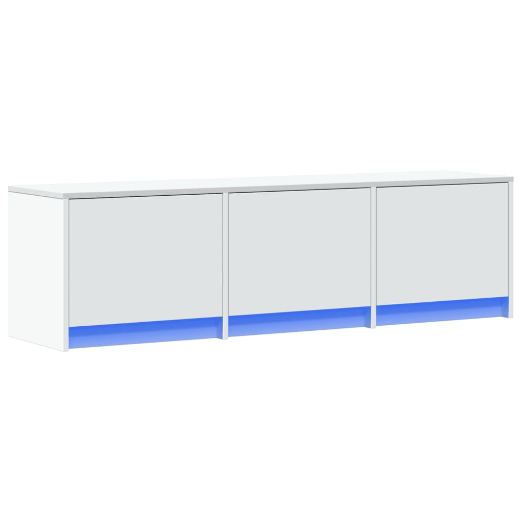 vidaXL Comodă TV cu LED, alb, 140x34x40 cm, lemn prelucrat vidaXL Comodă TV cu LED, alb, 140x34x40 cm, lemn prelucrat