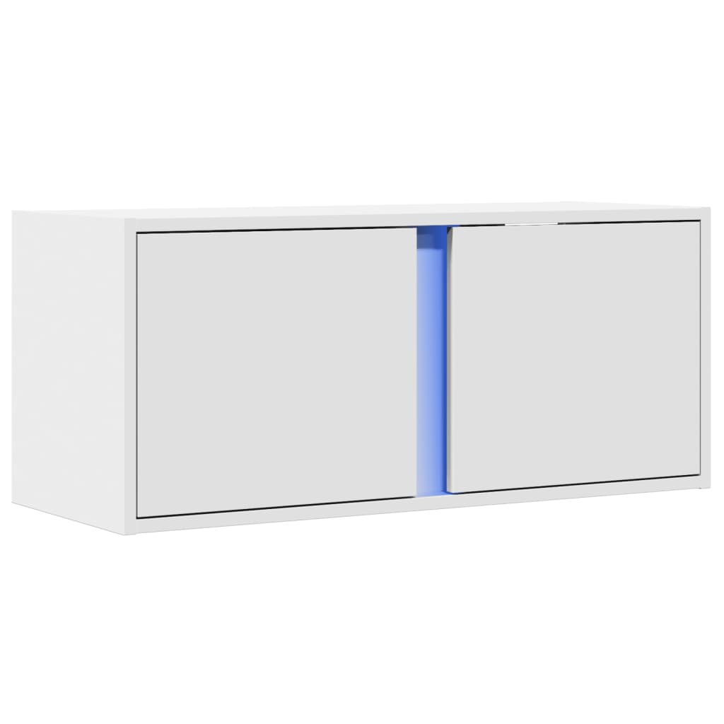 vidaXL Comodă TV de perete cu lumini LED, alb, 80x31x35 cm vidaXL Comodă TV de perete cu lumini LED, alb, 80x31x35 cm
