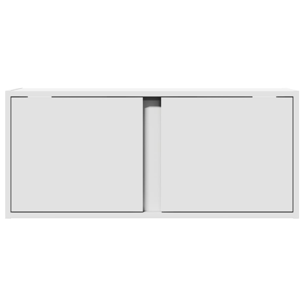 vidaXL Comodă TV de perete cu lumini LED, alb, 80x31x35 cm vidaXL Comodă TV de perete cu lumini LED, alb, 80x31x35 cm