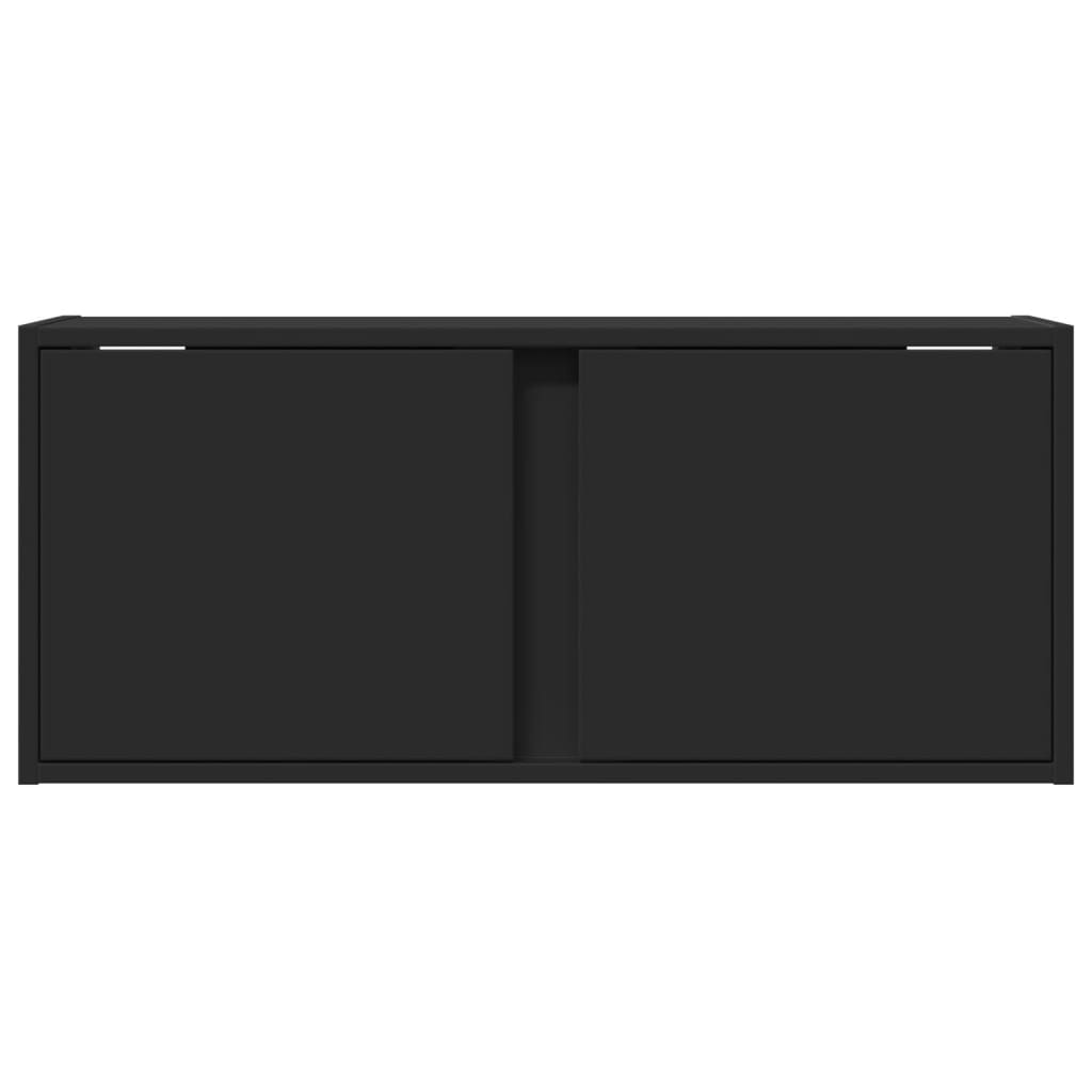 vidaXL Dulap TV de perete cu lumini LED negru 80x31x35 cm vidaXL Dulap TV de perete cu lumini LED negru 80x31x35 cm