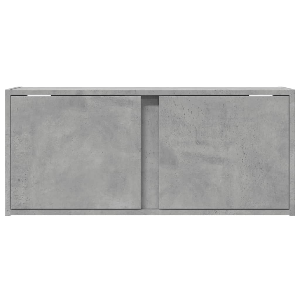 vidaXL Comodă TV de perete cu lumini LED, gri beton, 80x31x35 cm vidaXL Comodă TV de perete cu lumini LED, gri beton, 80x31x35 cm