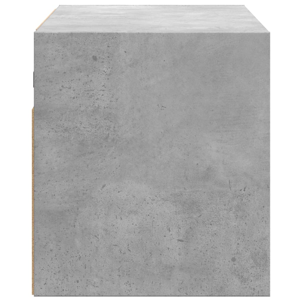 vidaXL Comodă TV de perete cu lumini LED, gri beton, 80x31x35 cm vidaXL Comodă TV de perete cu lumini LED, gri beton, 80x31x35 cm