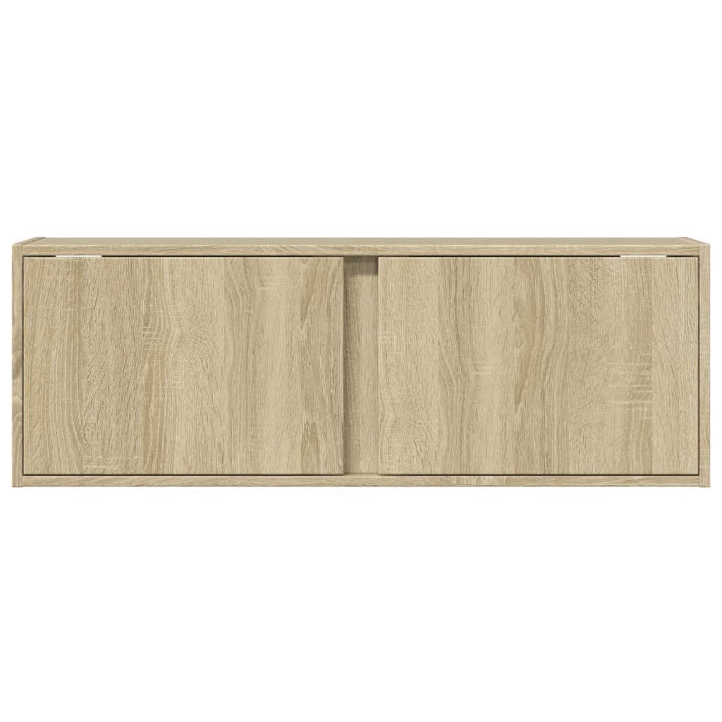 vidaXL Dulap TV de perete cu lumini LED, stejar sonoma, 100x31x35 cm vidaXL Dulap TV de perete cu lumini LED, stejar sonoma, 100x31x35 cm