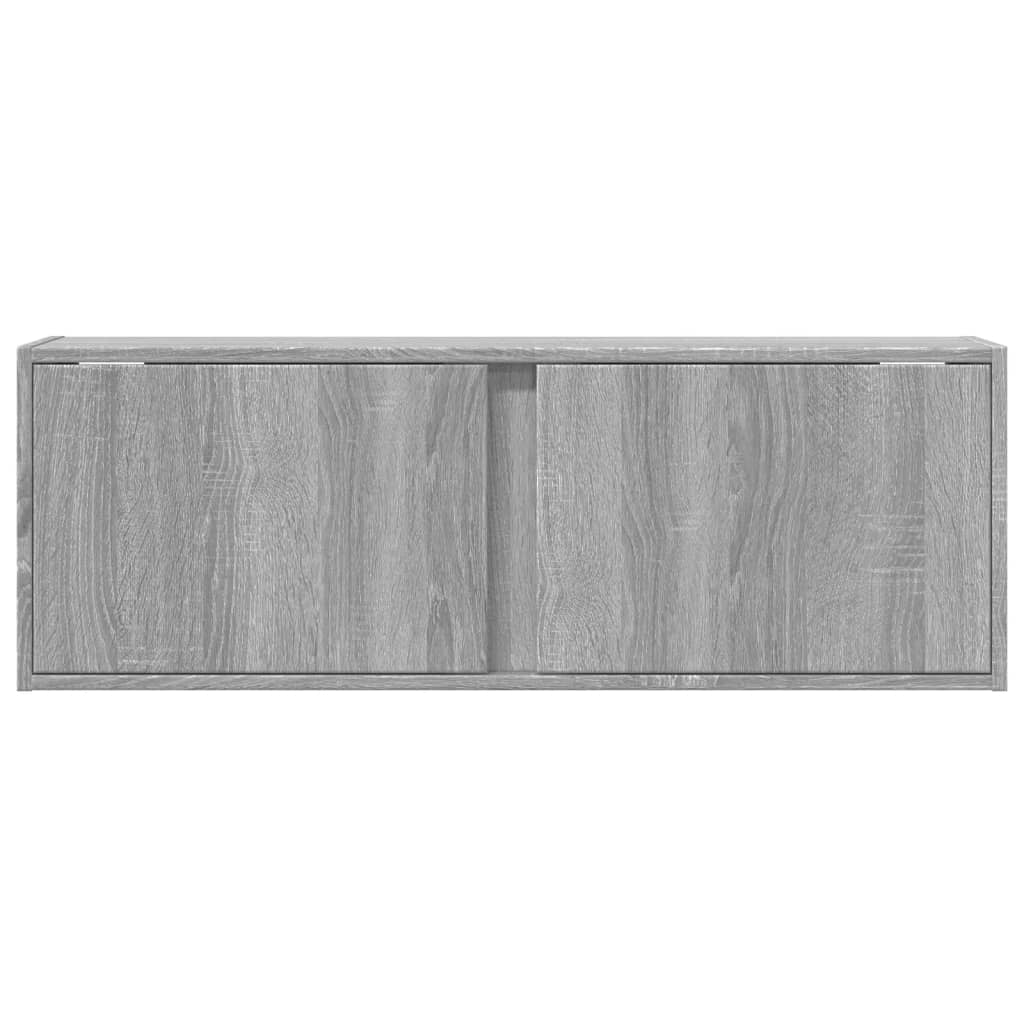vidaXL Dulap TV de perete cu lumini LED, gri sonoma, 100x31x35 cm vidaXL Dulap TV de perete cu lumini LED, gri sonoma, 100x31x35 cm