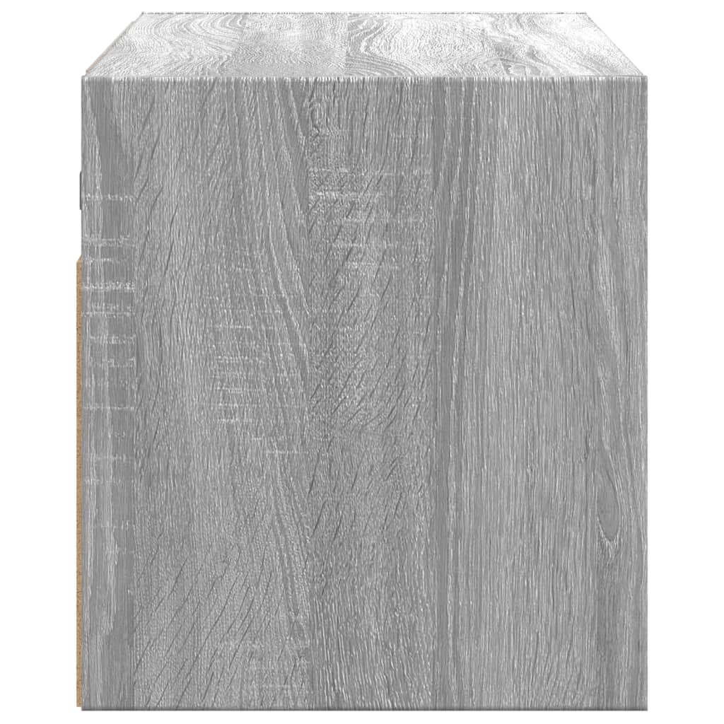 vidaXL Dulap TV de perete cu lumini LED, gri sonoma, 100x31x35 cm vidaXL Dulap TV de perete cu lumini LED, gri sonoma, 100x31x35 cm
