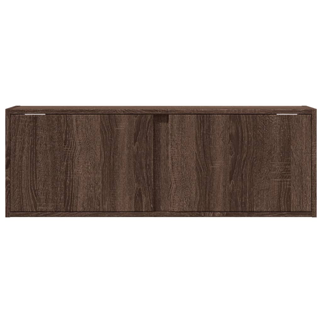 vidaXL Dulap TV de perete cu lumini LED, stejar maro, 100x31x35 cm vidaXL Dulap TV de perete cu lumini LED, stejar maro, 100x31x35 cm