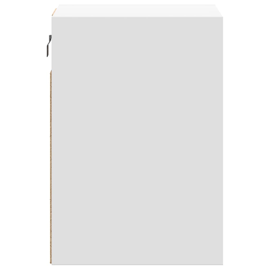 vidaXL Comode TV de perete cu lumini LED, 2 buc., alb, 41x31x45 cm