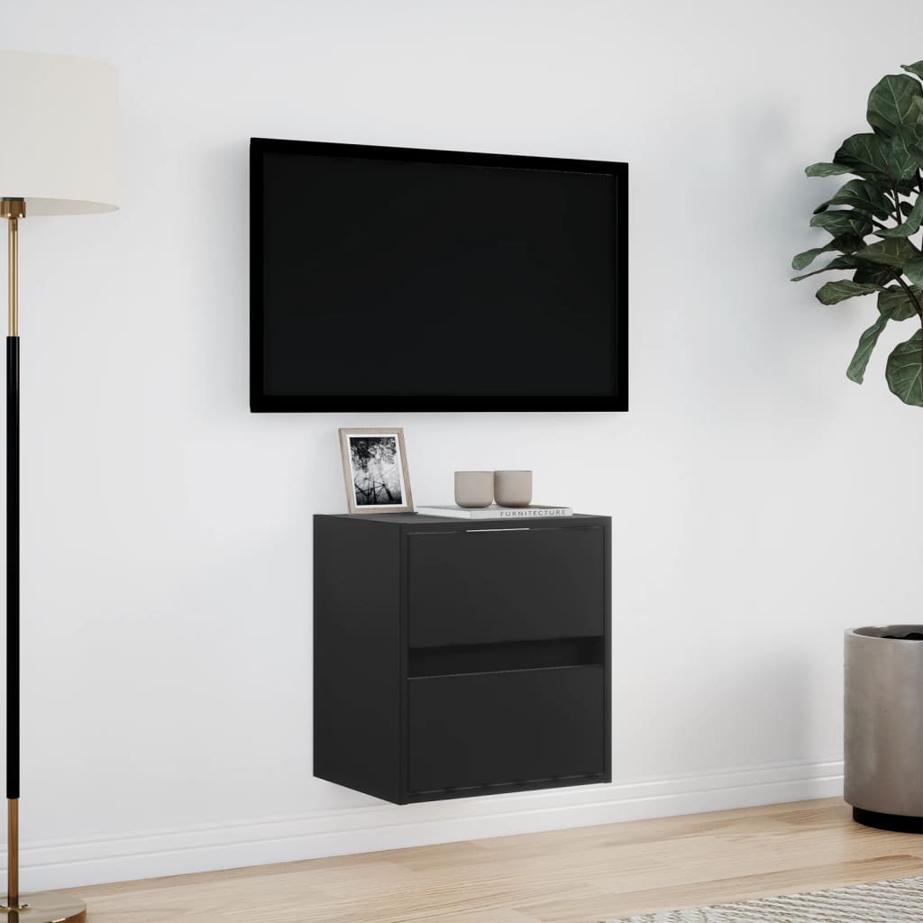 vidaXL Dulap TV de perete cu lumini LED negru 41x31x45 cm vidaXL Dulap TV de perete cu lumini LED negru 41x31x45 cm