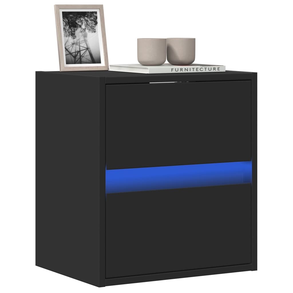 vidaXL Dulap TV de perete cu lumini LED negru 41x31x45 cm vidaXL Dulap TV de perete cu lumini LED negru 41x31x45 cm