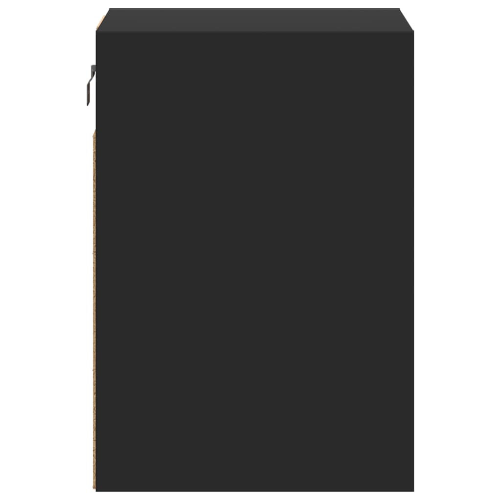 vidaXL Comode TV de perete cu lumini LED, 2 buc., negru, 41x31x45 cm