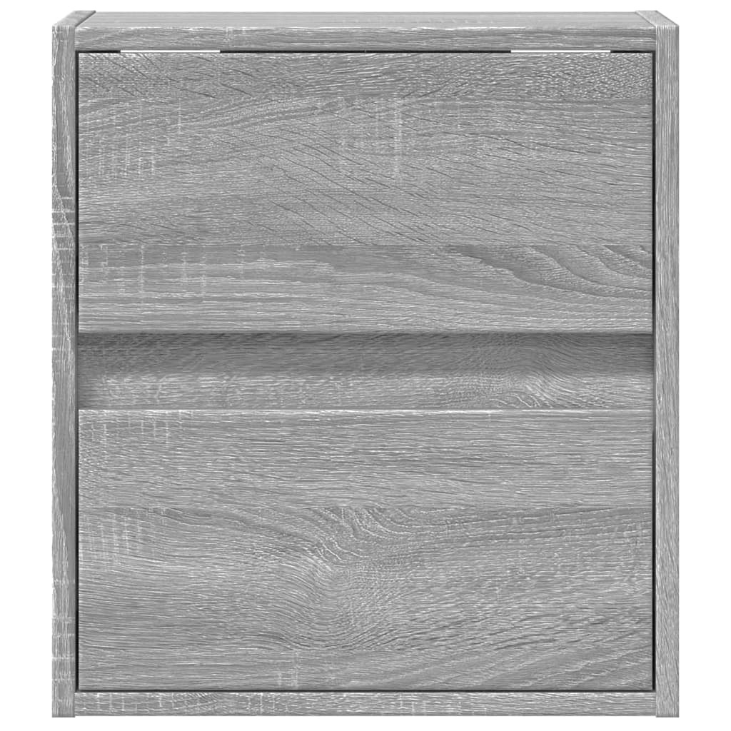 vidaXL Comodă TV de perete cu LED, 2 buc, gri sonoma, 41x31x45 cm vidaXL Comodă TV de perete cu LED, 2 buc, gri sonoma, 41x31x45 cm