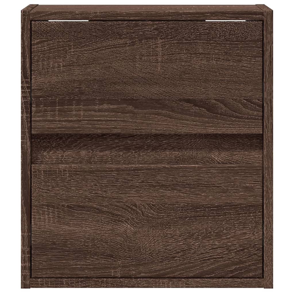 vidaXL Comodă TV de perete cu lumini LED, stejar maro, 41x31x45 cm vidaXL Comodă TV de perete cu lumini LED, stejar maro, 41x31x45 cm