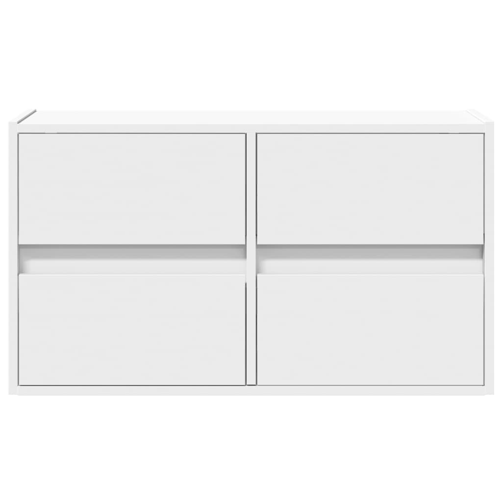 vidaXL Comodă TV de perete cu lumini LED, alb, 80x31x45 cm vidaXL Comodă TV de perete cu lumini LED, alb, 80x31x45 cm
