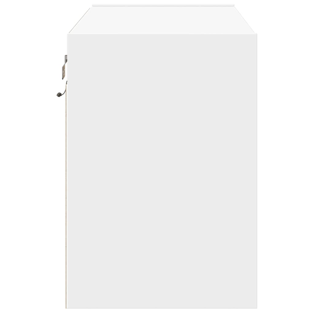 vidaXL Comodă TV de perete cu lumini LED, alb, 80x31x45 cm vidaXL Comodă TV de perete cu lumini LED, alb, 80x31x45 cm