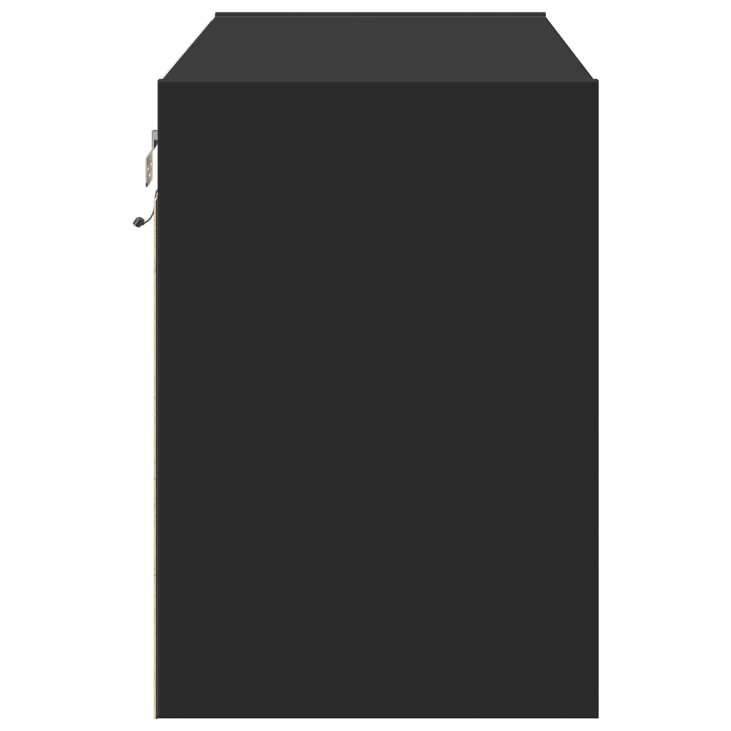 vidaXL Dulap TV de perete cu lumini LED negru 80x31x45 cm vidaXL Dulap TV de perete cu lumini LED negru 80x31x45 cm