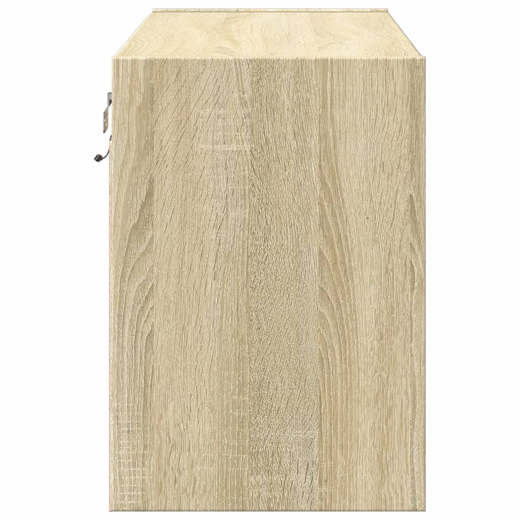vidaXL Comodă TV de perete cu lumini LED, stejar sonoma, 80x31x45 cm