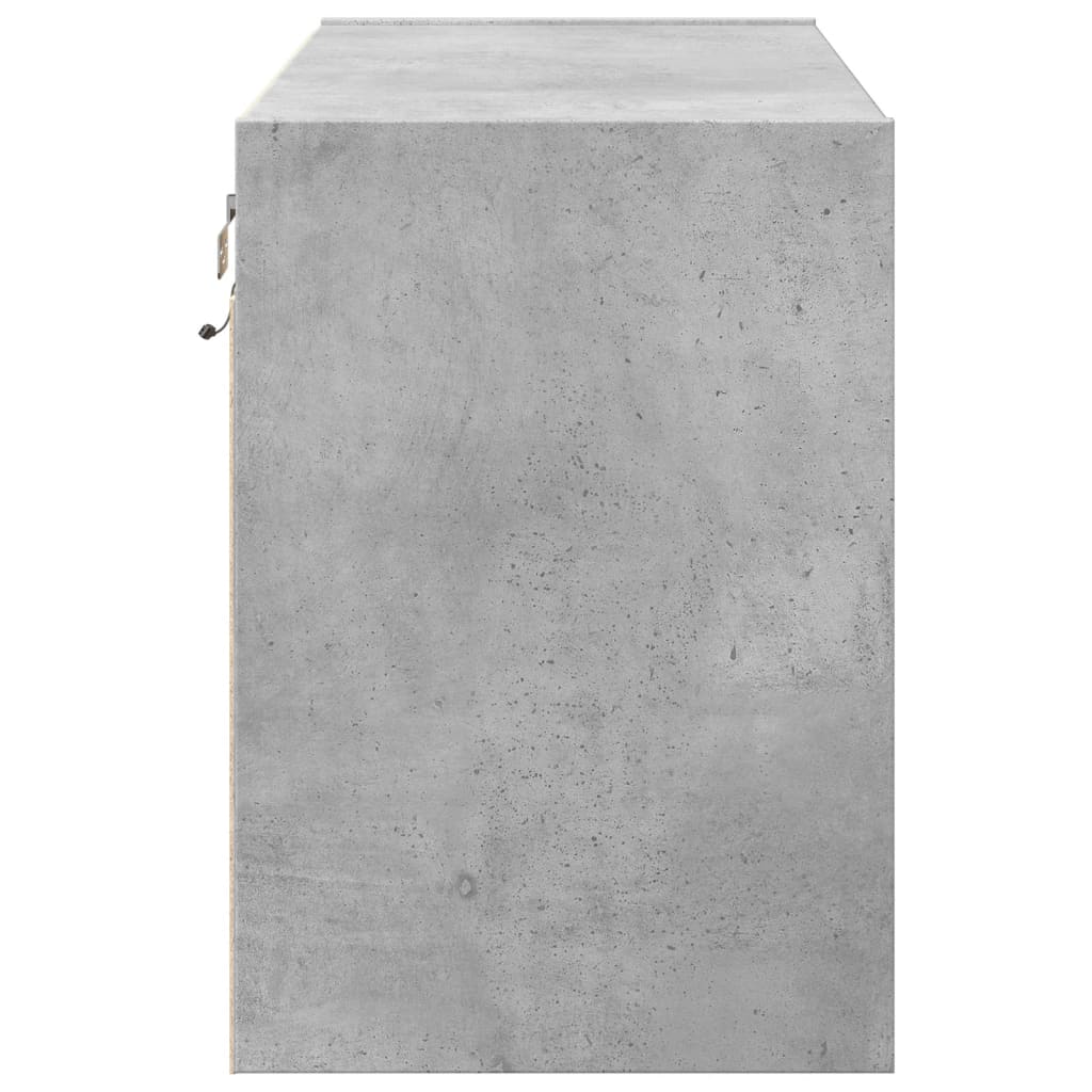 vidaXL Comodă TV de perete cu lumini LED, gri beton, 80x31x45 cm vidaXL Comodă TV de perete cu lumini LED, gri beton, 80x31x45 cm