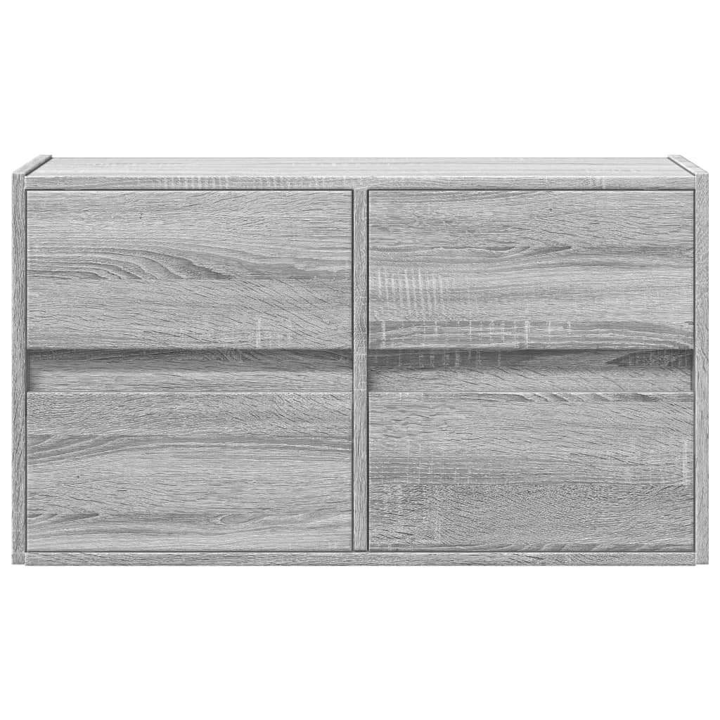 vidaXL Comodă TV de perete cu lumini LED, gri sonoma, 80x31x45 cm vidaXL Comodă TV de perete cu lumini LED, gri sonoma, 80x31x45 cm