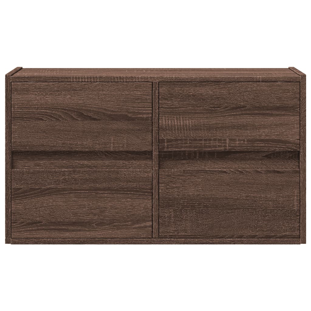 vidaXL Comodă TV de perete cu lumini LED, stejar maro, 80x31x45 cm vidaXL Comodă TV de perete cu lumini LED, stejar maro, 80x31x45 cm