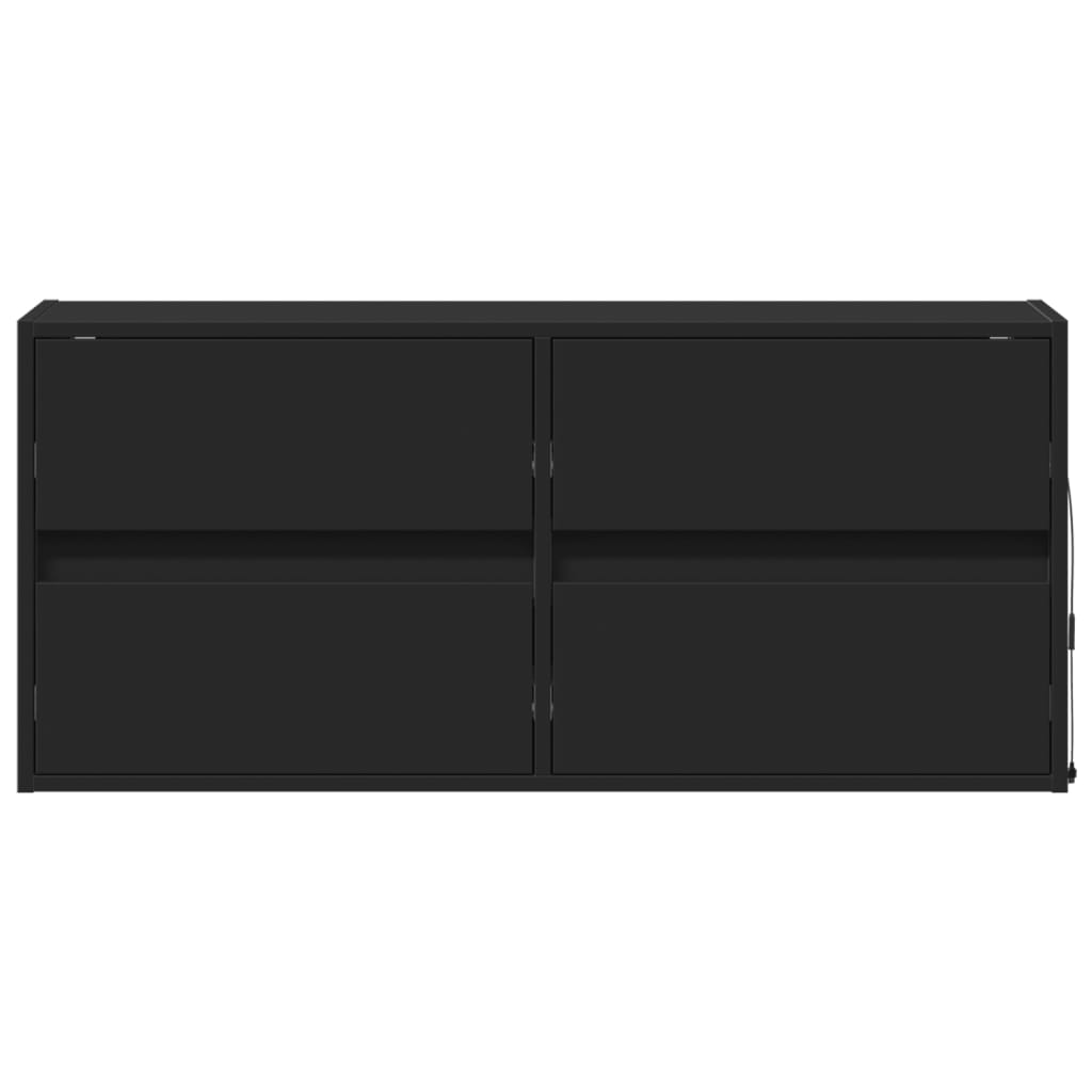 vidaXL Dulap TV de perete cu lumini LED negru 100x31x45 cm vidaXL Dulap TV de perete cu lumini LED negru 100x31x45 cm