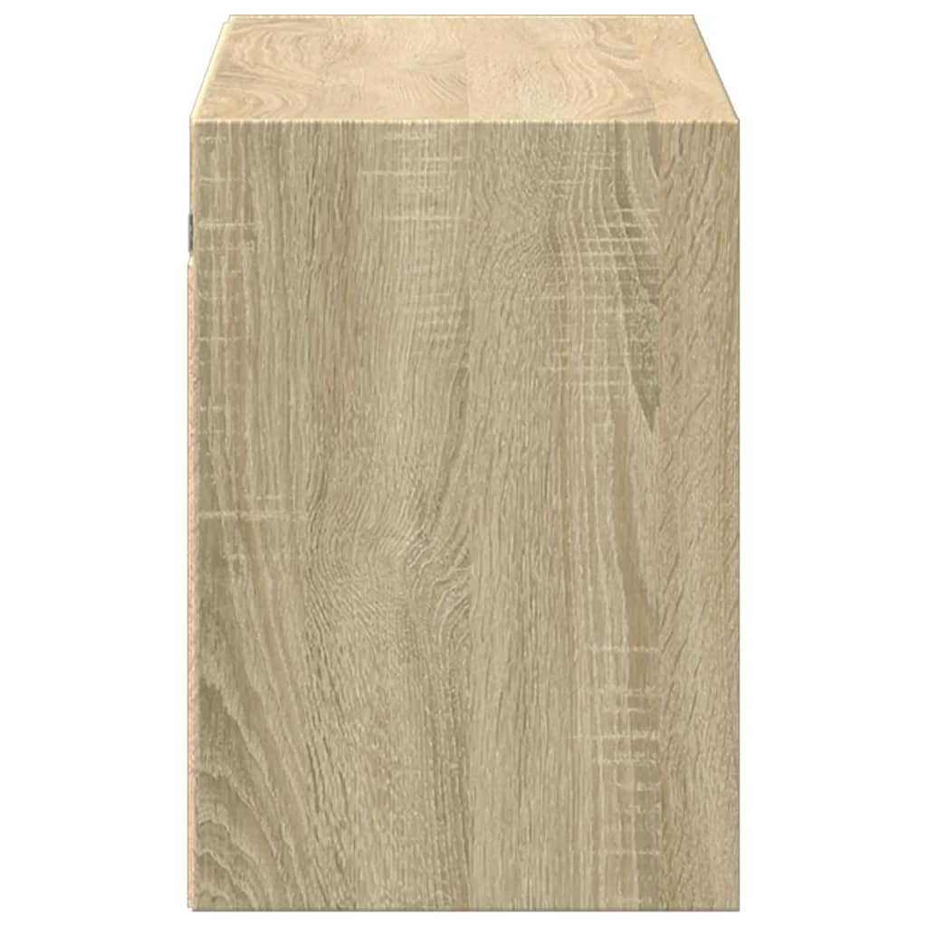 vidaXL Comodă TV de perete cu lumini LED, stejar sonoma, 100x31x45 cm vidaXL Comodă TV de perete cu lumini LED, stejar sonoma, 100x31x45 cm