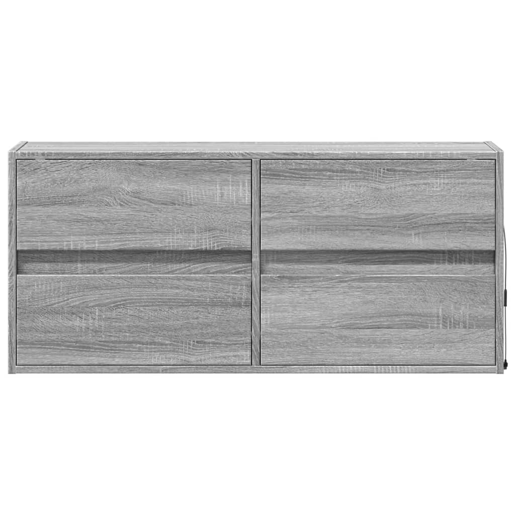 vidaXL Comodă TV de perete cu lumini LED, gri sonoma, 100x31x45 cm vidaXL Comodă TV de perete cu lumini LED, gri sonoma, 100x31x45 cm