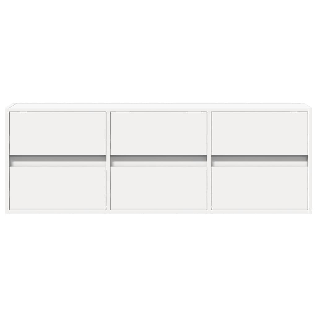 vidaXL Comodă TV de perete cu lumini LED, alb, 130x31x45 cm vidaXL Comodă TV de perete cu lumini LED, alb, 130x31x45 cm