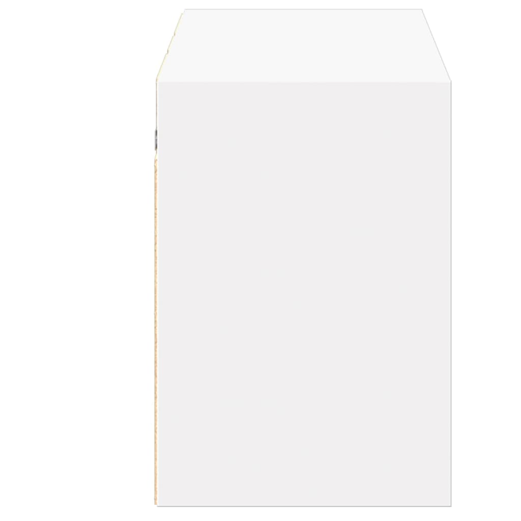 vidaXL Comodă TV de perete cu lumini LED, alb, 130x31x45 cm vidaXL Comodă TV de perete cu lumini LED, alb, 130x31x45 cm