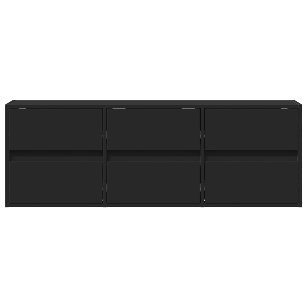 vidaXL Dulap TV de perete cu lumini LED negru 130x31x45 cm vidaXL Dulap TV de perete cu lumini LED negru 130x31x45 cm