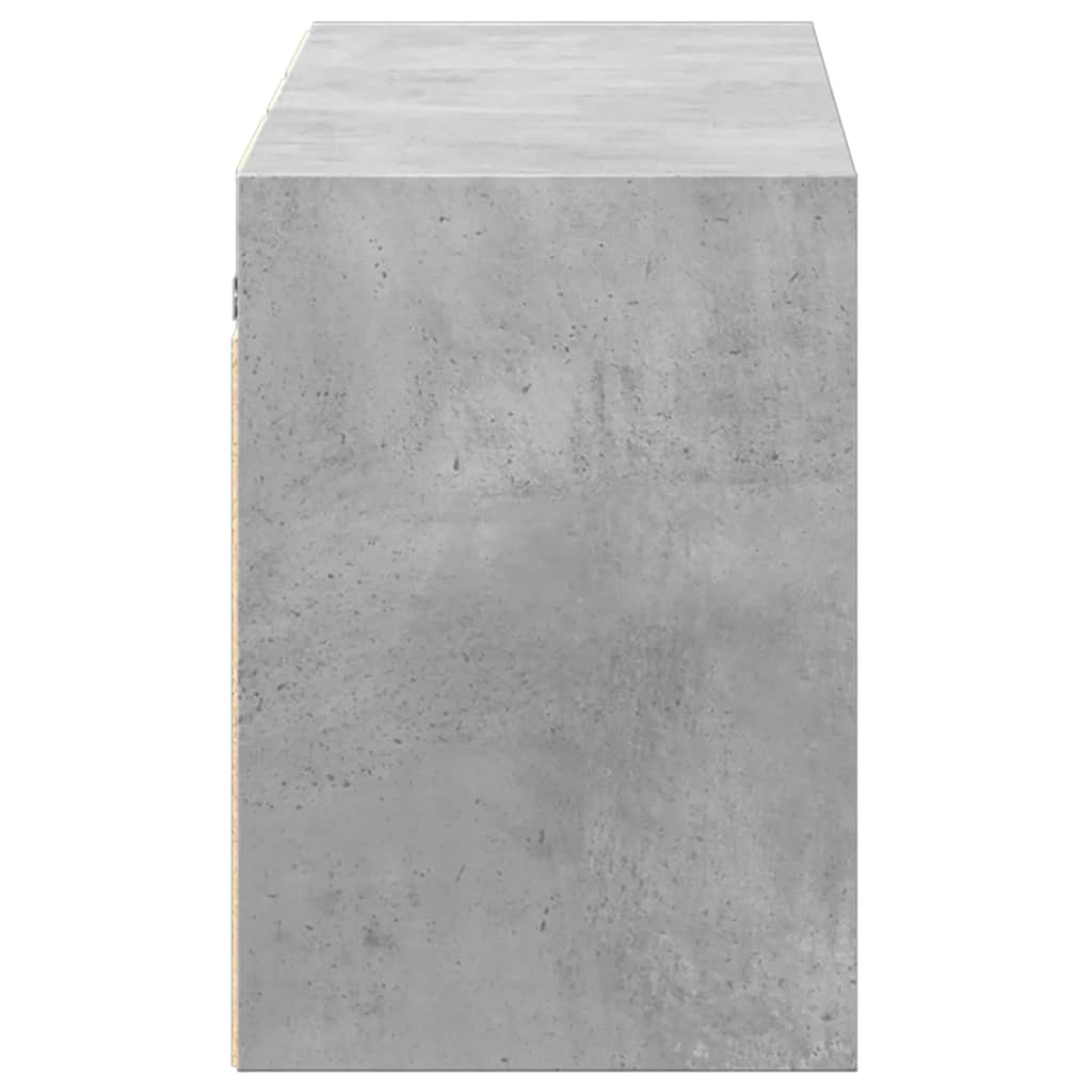 vidaXL Comodă TV de perete cu lumini LED, gri beton, 130x31x45 cm vidaXL Comodă TV de perete cu lumini LED, gri beton, 130x31x45 cm