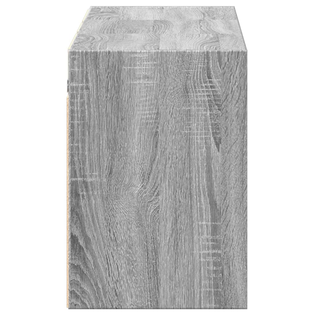 vidaXL Comodă TV de perete cu lumini LED, gri sonoma, 130x31x45 cm vidaXL Comodă TV de perete cu lumini LED, gri sonoma, 130x31x45 cm