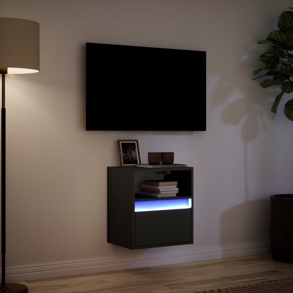 vidaXL Dulap TV de perete cu lumini LED negru 41x31x45 cm vidaXL Dulap TV de perete cu lumini LED negru 41x31x45 cm