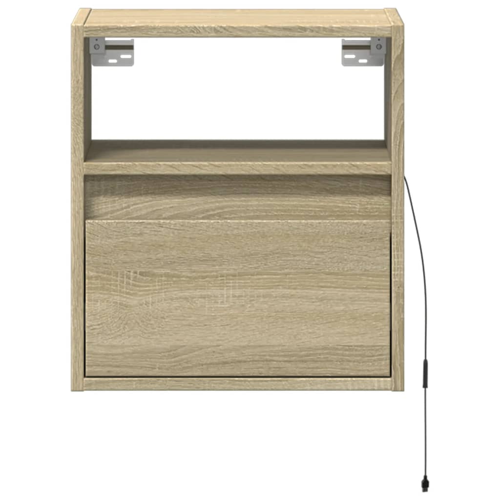 vidaXL Comodă TV de perete cu LED, 2 buc. stejar sonoma, 41x31x45 cm vidaXL Comodă TV de perete cu LED, 2 buc. stejar sonoma, 41x31x45 cm
