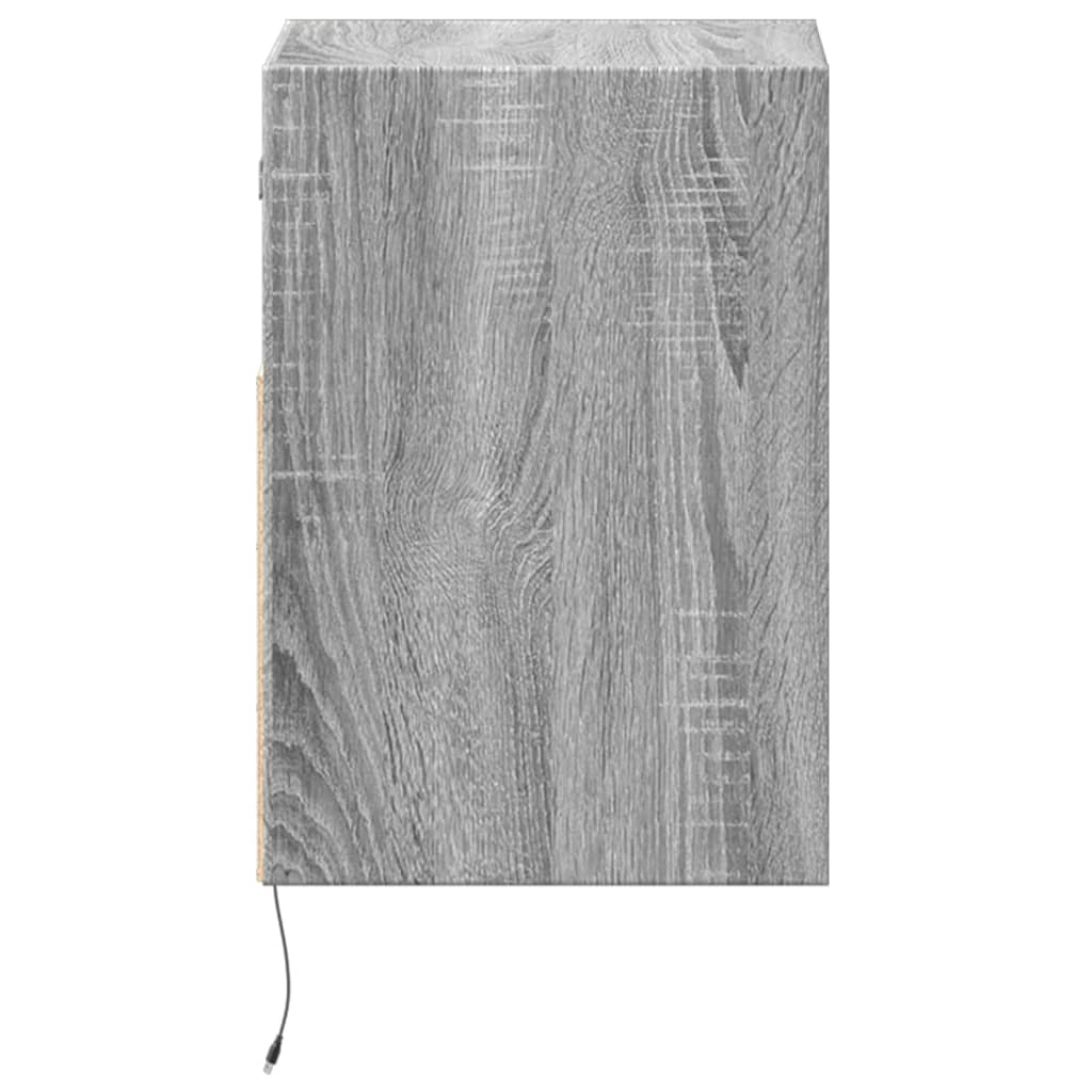 vidaXL Comodă TV de perete cu lumini LED, gri sonoma, 41x31x45 cm vidaXL Comodă TV de perete cu lumini LED, gri sonoma, 41x31x45 cm