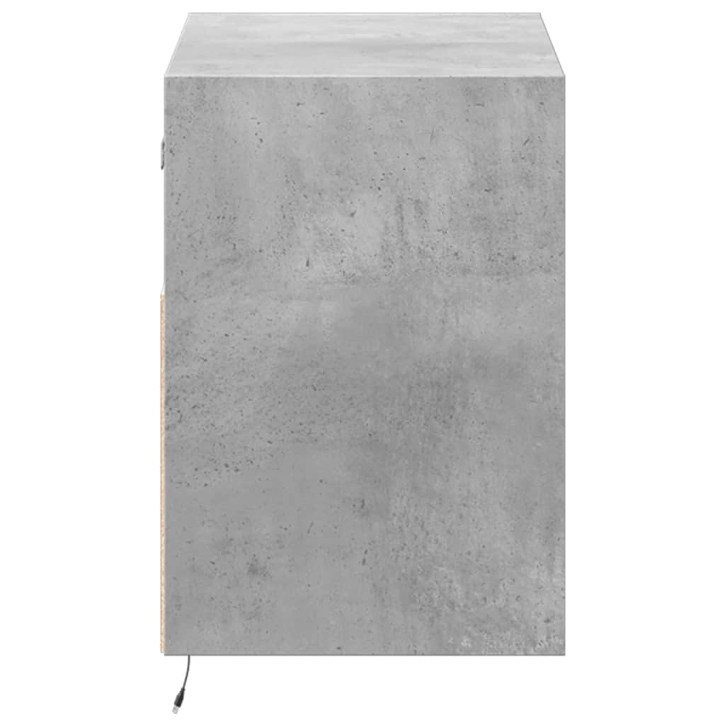 vidaXL Comodă TV de perete cu lumini LED, gri beton, 80x31x45 cm vidaXL Comodă TV de perete cu lumini LED, gri beton, 80x31x45 cm