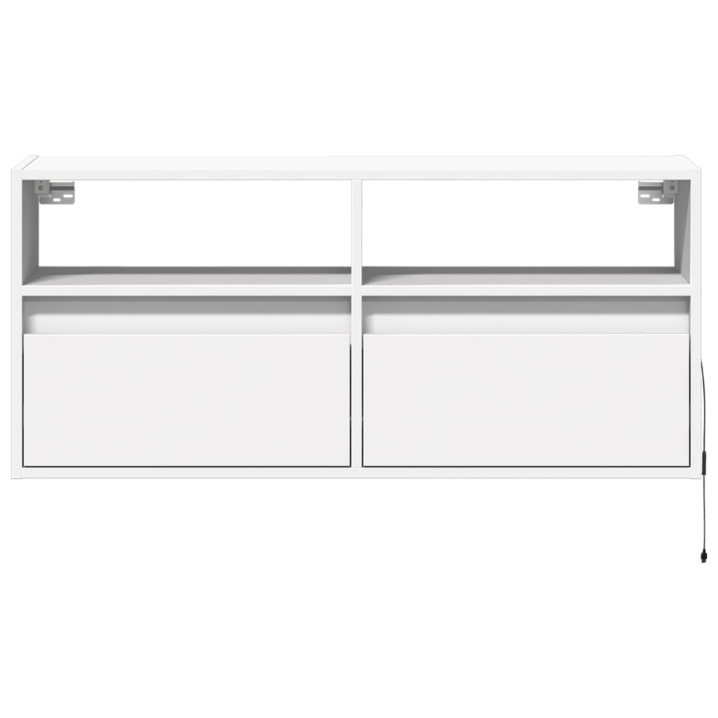 vidaXL Comodă TV de perete cu lumini LED, alb, 100x31x45 cm vidaXL Comodă TV de perete cu lumini LED, alb, 100x31x45 cm