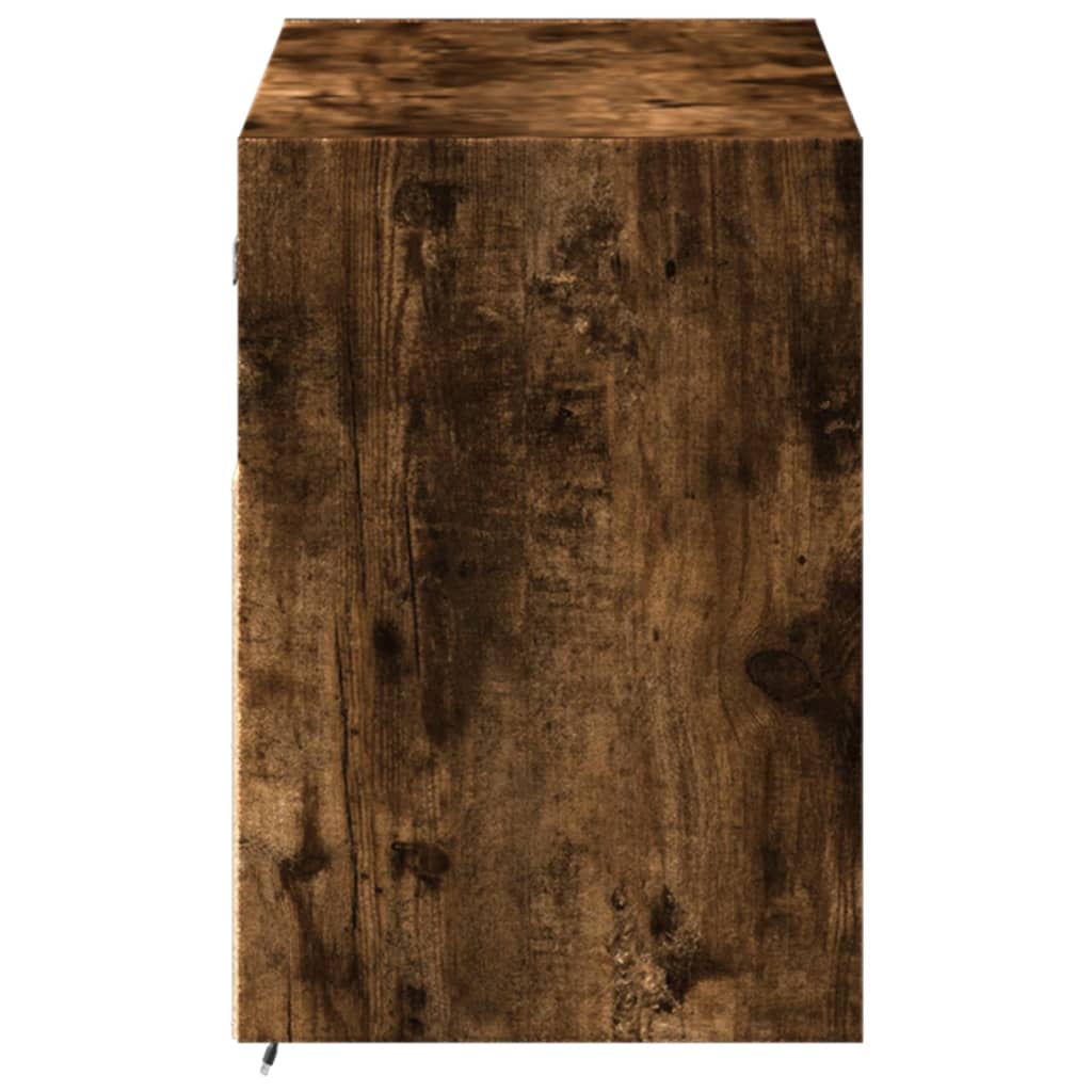 vidaXL Comodă TV de perete cu lumini LED, stejar fumuriu, 100x31x45 cm vidaXL Comodă TV de perete cu lumini LED, stejar fumuriu, 100x31x45 cm