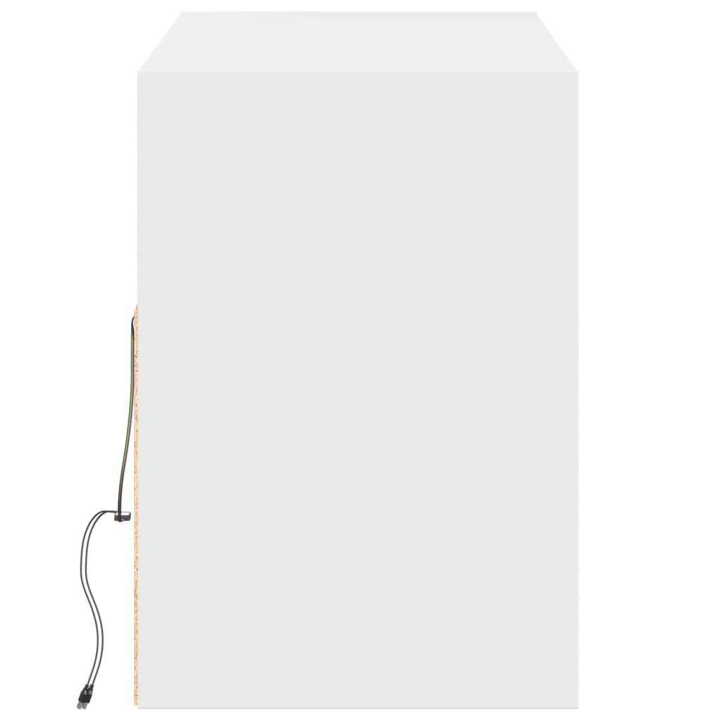 vidaXL Comodă TV de perete cu lumini LED, alb, 130x31x45 cm vidaXL Comodă TV de perete cu lumini LED, alb, 130x31x45 cm